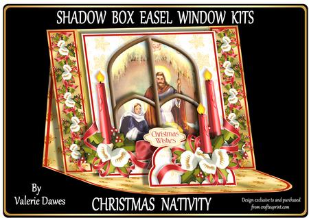 Shadow Box Easel Windows 3D Kit - Christmas Nativity