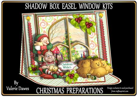 Shadow Box Easel Windows 3D Kit - Christmas Preparations