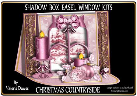 Shadow Box Easel Windows 3D Kit - Christmas Countryside