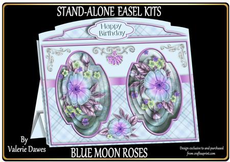 Stand-alone Easel Card Kit - Blue Moon Roses