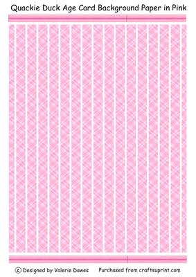 Quackie Duck Age Card Front Backing Paper in Pink