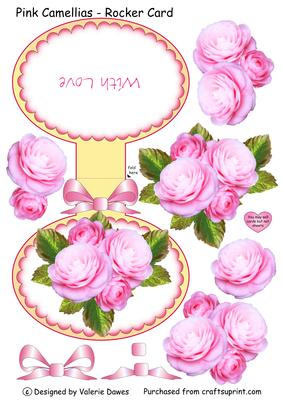 Pink Camellias - Rocker Card