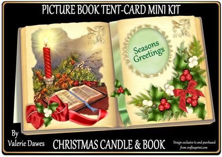 Picture Book Tent-card Mini-kit - Christmas Candle & Book