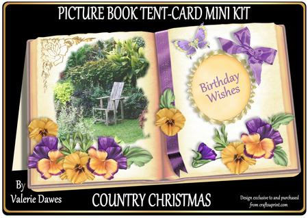 Picture Book Tent-card Mini-kit - Pansy Garden