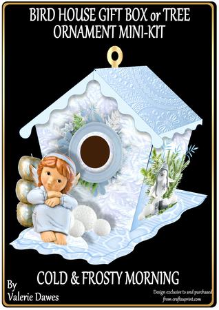 Bird House Gift Box or Tree Ornament - Cold & Frosty Morning
