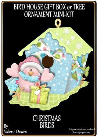 Bird House Gift Box or Tree Ornament- Christmas Birds