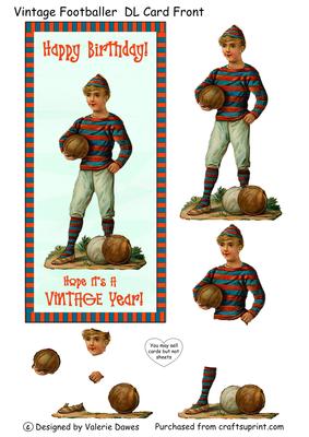 Vintage Footballer - Dl Card Front