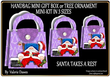 Christmas Handbags Gift-box Decoration - Santa Takes a Rest