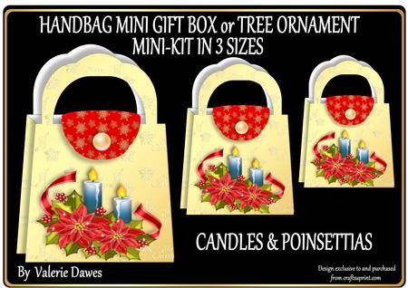 Christmas Handbags Gift-box Decoration - Candles Poinsettias