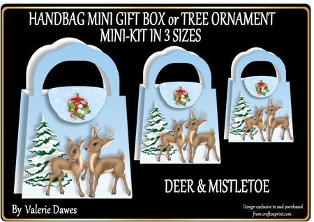 Christmas Handbags Gift-box Decoration - Deer & Mistletoe