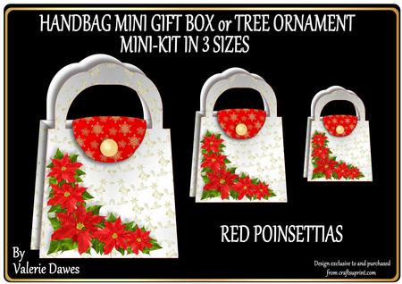 Christmas Handbags Gift-box Decoration - Red Poinsettias