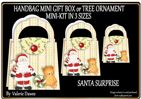 Christmas Handbags Gift-box Decoration - Santa Surprise
