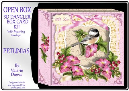 Open Box 3D Card Kit - Petunias