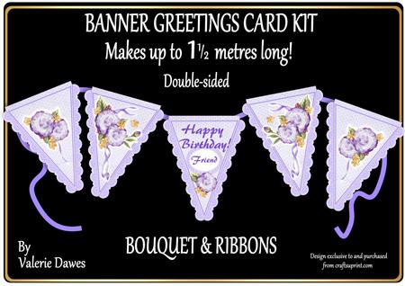 Banner Greetings Card Kit - Bouquets & Ribbons