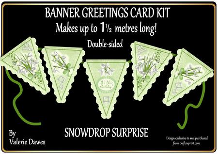 Banner Greetings Card Kit - Snowdrop Surprise