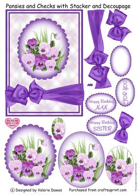 Pansies and Checks with Stacker and Decoupage