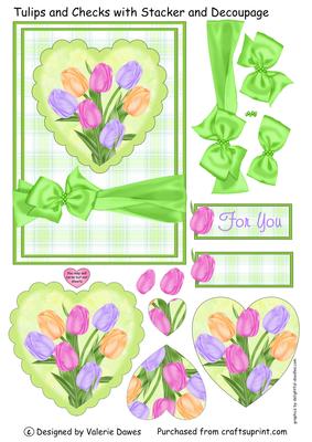 Tulips and Checks with Stacker and Decoupage