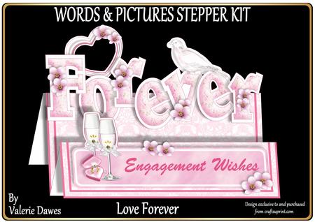 Words & Pictures Stepper Mini-kit - Love Forever Engagement