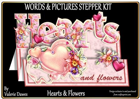 Words & Pictures Stepper Mini-kit - Hearts & Flowers