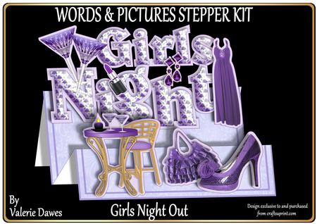 Words & Pictures Stepper Mini-kit - Girls Night