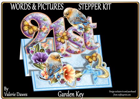Words & Pictures Stepper Mini-kit - 21st Birthday-garden Key