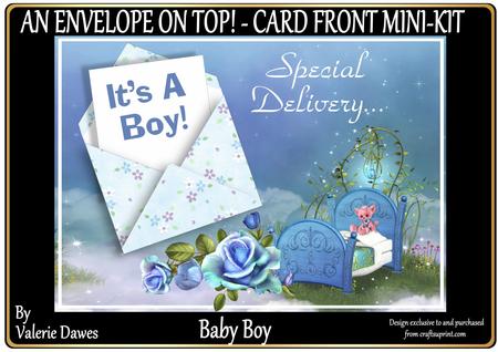An Envelope on Top! Card Front Mini-kit - Baby Boy