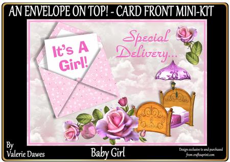 An Envelope on Top! Card Front Mini-kit - Baby Girl