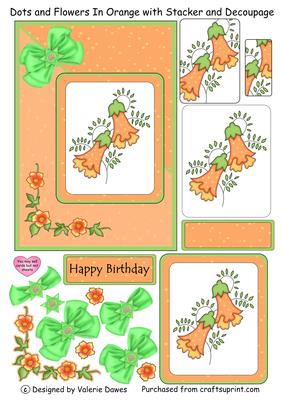 Dots and Flowers in Orange with Stacker and Decoupage