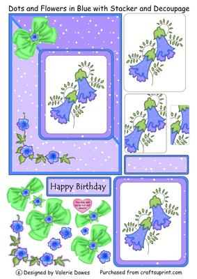 Dots and Flowers in Blue with Stacker and Decoupage