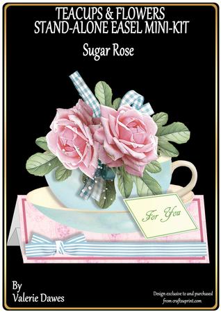 Teacups & Flowers Stand Alone Easel Kit - Sugar Rose