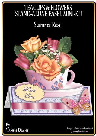 Teacups & Flowers Stand Alone Easel Kit - Summer Rose