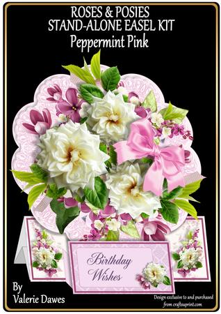 Roses & Posies Stand Alone Easel Kit - Peppermint Pink