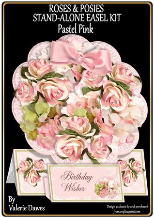 Roses & Posies Stand Alone Easel Kit - Pastel Pink