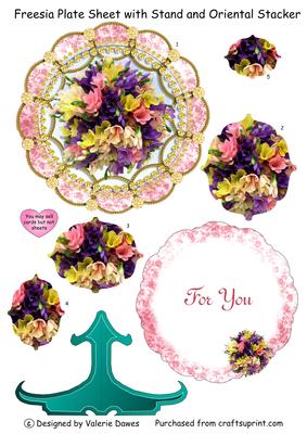Freesia Plate Sheet with Stand and Oriental Stacker