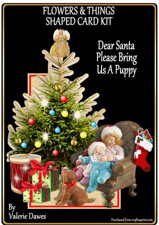 Flowers & Things Shaped Card Kit-dear Santa - a Puppy Please!