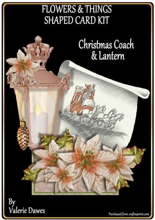 Flowers & Things Shaped Card Kit - Christmas Coach & Lantern