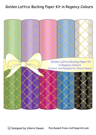 Golden Lattice in Regency Colours Backing Paper Kit