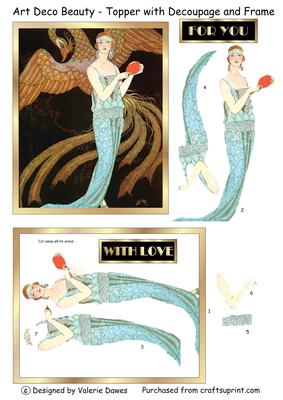 Art Deco Beauty with Decoupage and Frame