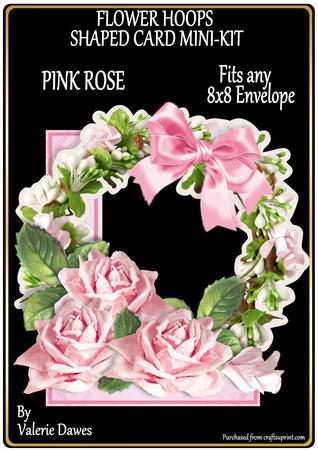 Flower Hoops Shaped Card Mini-kit - Pink Rose