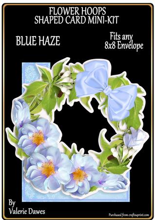 Flower Hoops Shaped Card Mini-kit - Blue Haze