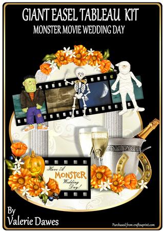 Giant Easel Tableau Kit - Monster Movie Wedding Day