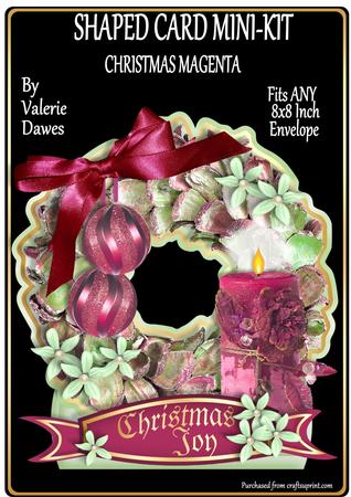 Shaped Card Mini-kit - Christmas Magenta