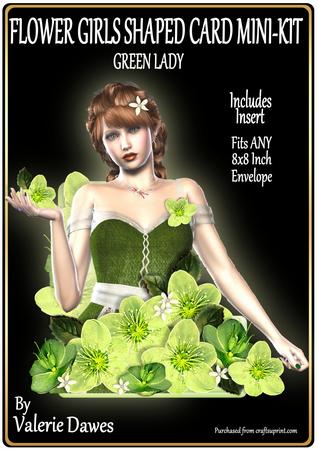Flower Girls Shaped Card Mini-kit - Green Lady