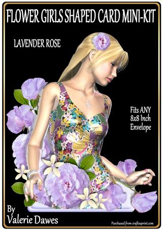 Flower Girls Shaped Card Mini-kit - Lavender Rose