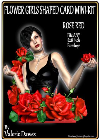Flower Girls Shaped Card Mini-kit - Rose Red