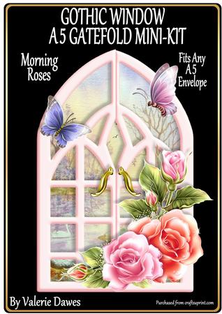 Gothic Window A5 Gatefold Mini-kit - Morning Roses