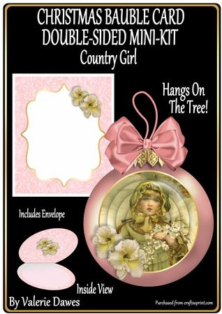 Christmas Bauble Card Double-sided Mini-kit-country Girl