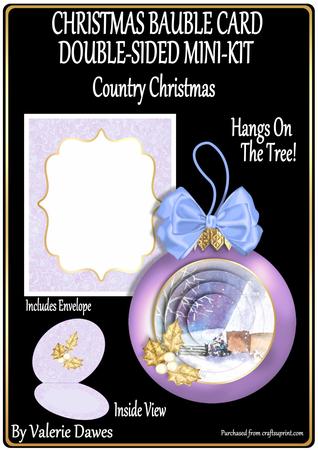 Christmas Bauble Card Double-sided Kit- Country Christmas