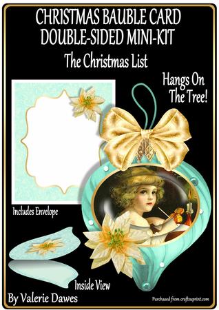 Christmas Bauble Card Double-sided Mini-kit- Christmas List
