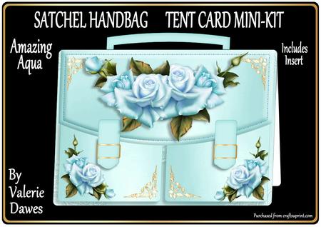 Satchel Handbag Tent Card Mini-kit - Amazing Aqua